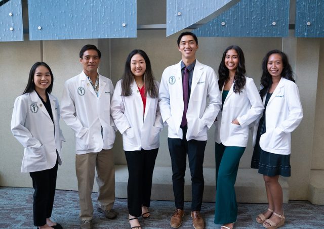 These six JABSOM students are the first of five Kauaʻi Medical Training Track students.