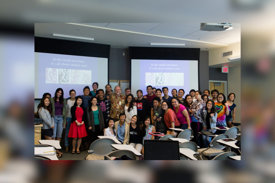 Gary Mawe and students in classroom